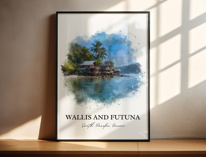 Wallis and Futuna Art, South Pacific Print, Wallis and Futuna Artwork, Wallis Futuna Gift, Travel Print, Travel Poster, Housewarming Gift