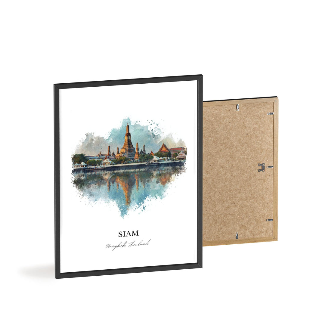 Siam Bangkok Wall Art, Bangkok Print, Bangkok Watercolor Art, Bangkok Thailand Gift, Thailand Print, Travel Poster, Housewarming Gift