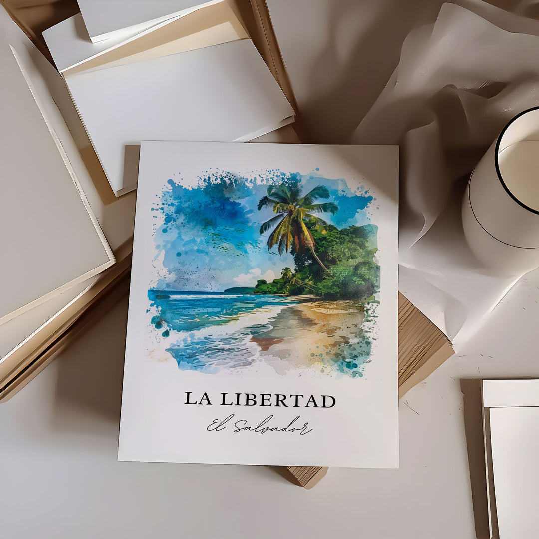 La Libertad, El Salvador – Watercolor Art Print