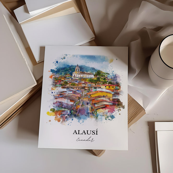 Alausí, Ecuador – Watercolor Art Print