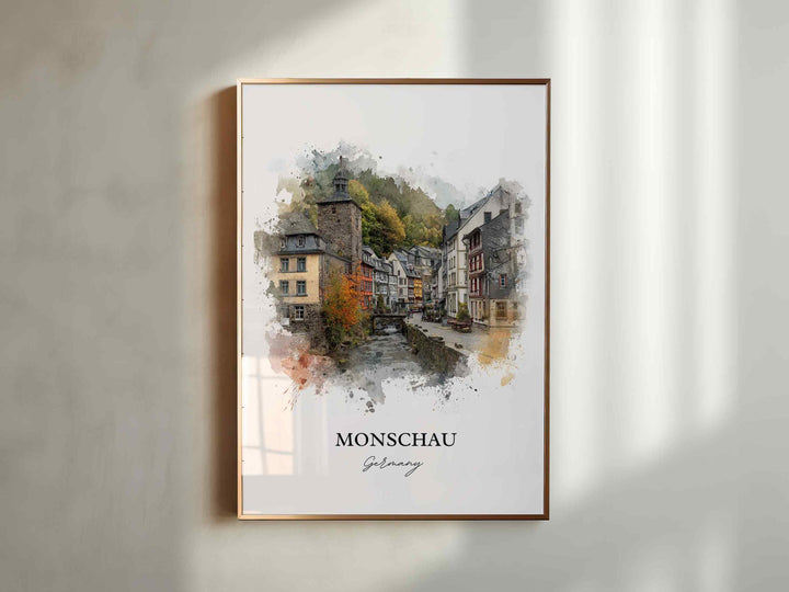Monschau, Germany – Watercolor Art Print