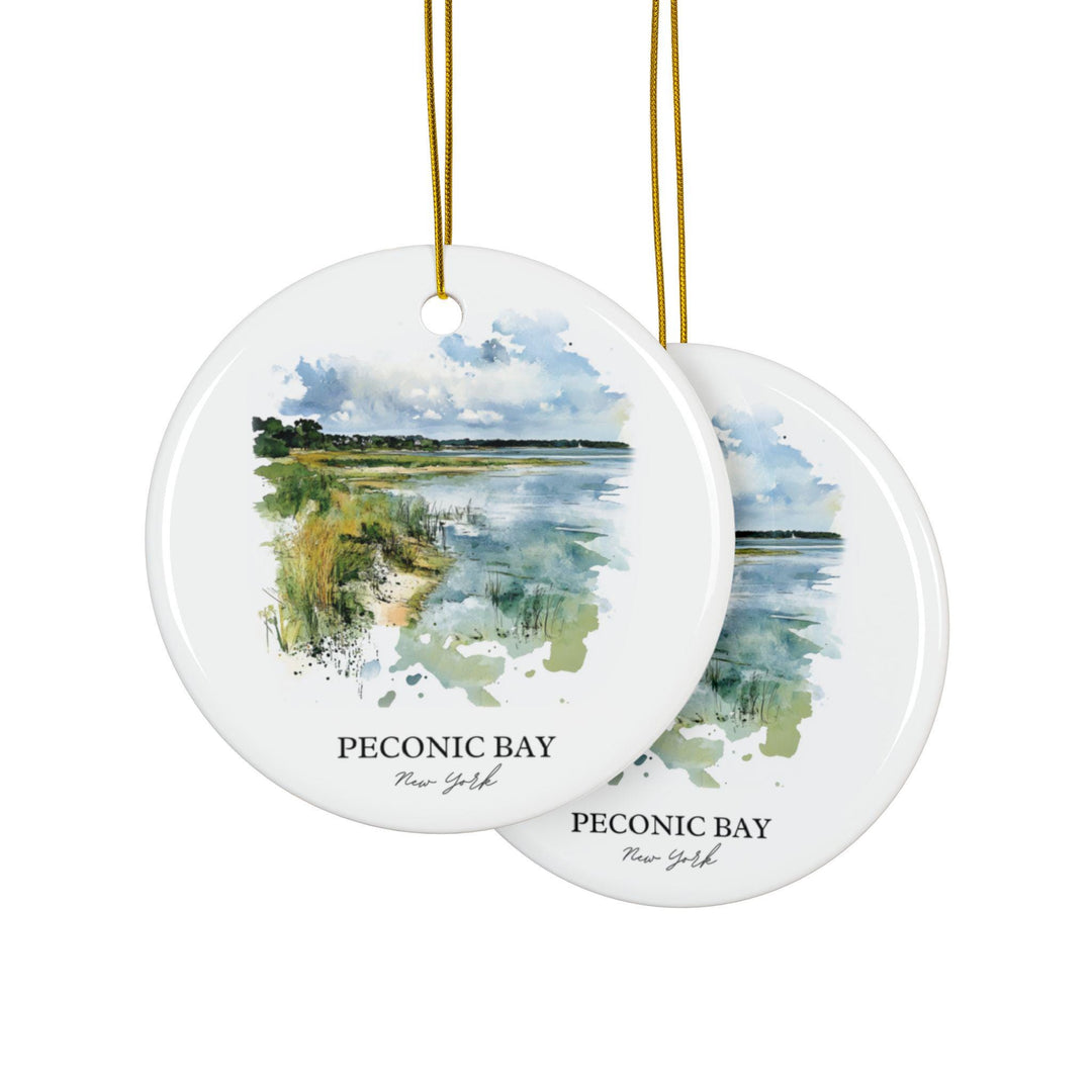 Peconic Bay Ornament: Unique Peconic Bay Souvenir, Peconic Bay Xmas Decor, and Authentic Peconic Bay Gift