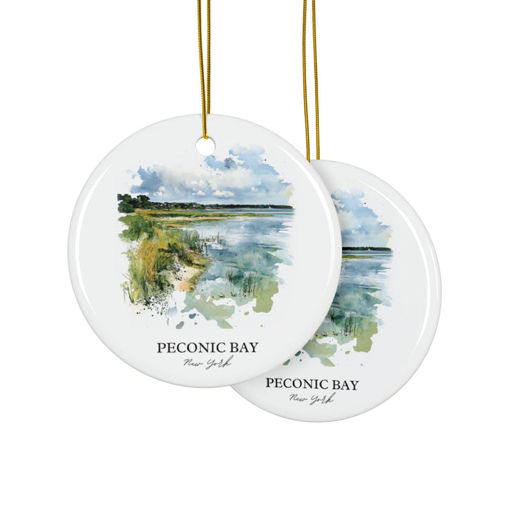 Peconic Bay Ornament: Unique Peconic Bay Souvenir, Peconic Bay Xmas Decor, and Authentic Peconic Bay Gift