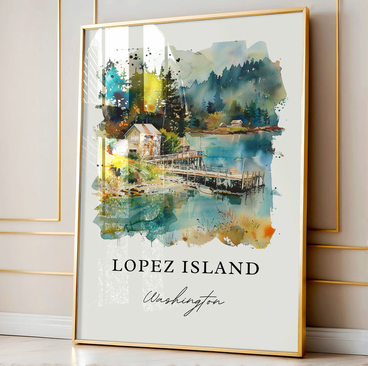 Lopez Island WA Art, Lopez Island Print, San Juan Islands Watercolor, San Juan Isl. WA Gift,