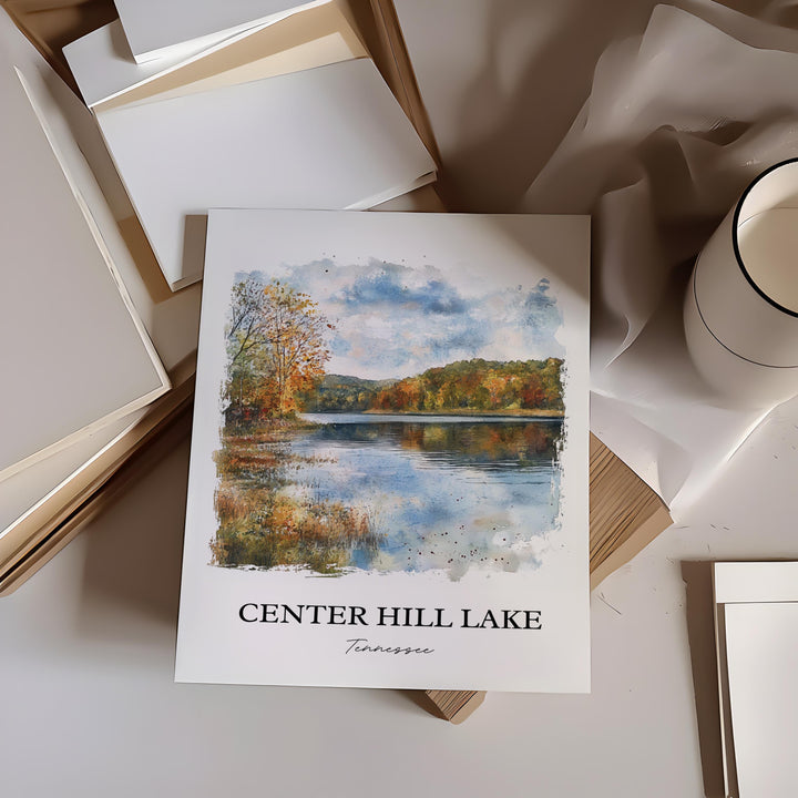 Center Hill Lake Wall Art, Middle Tennessee Print, Tennessee Artwork, Center Hill Lake Gift, Travel Print, Travel Poster, Housewarming Gift