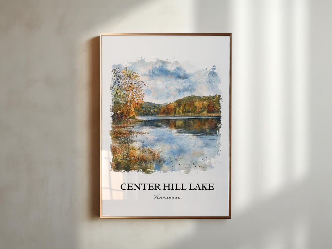 Center Hill Lake Wall Art, Middle Tennessee Print, Tennessee Artwork, Center Hill Lake Gift, Travel Print, Travel Poster, Housewarming Gift