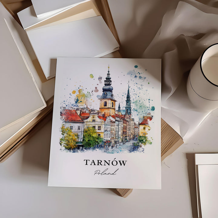 Tarnow Wall Art, Tarnow Poland Print, Tarnow Watercolor Art, Tarnow Poland Gift, Travel Print, Travel Poster, Housewarming Gift