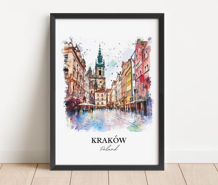 Kraków Wall Art, Kraków Poland Print, Poland Watercolor Art, Kraków Poland Gift, Travel Print, Travel Poster, Housewarming Gift