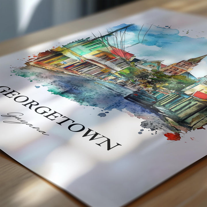 Georgetown, Guyana – Watercolor Art Print