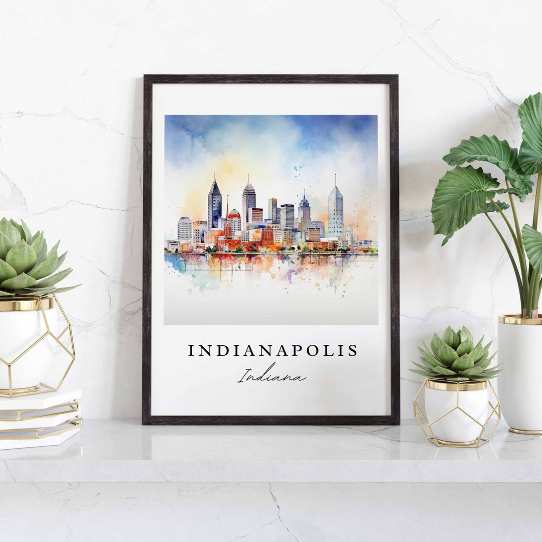 Indianapolis wall art - Indiana, Indianapolis poster, Indianapolis Wedding gift, Indianapolis cityscape, Custom Text, Personalized Gift