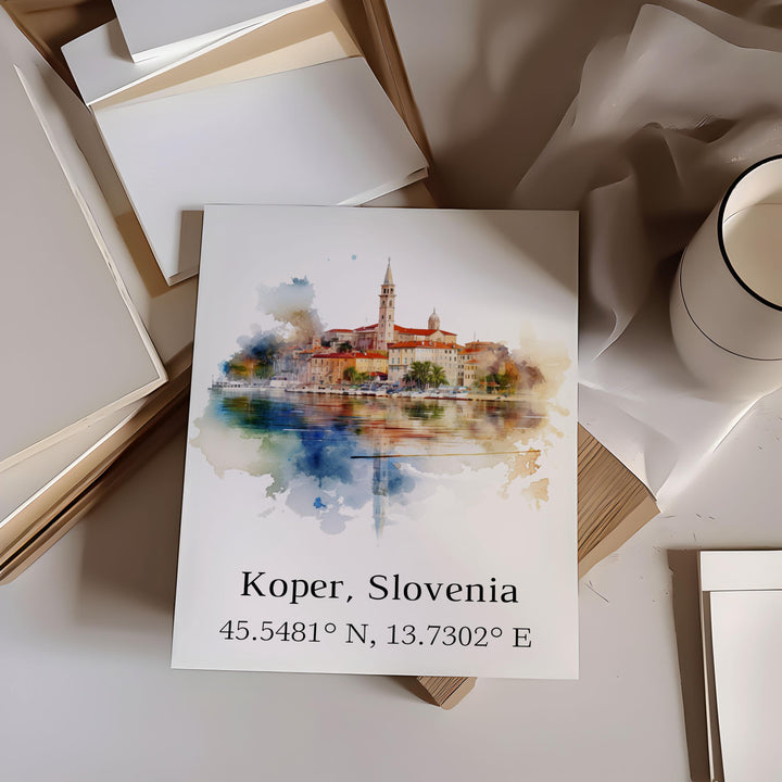 Koper Slovenia wall art - Slovenia, Koper poster, Koper Wedding gift, Koper Birthday present, Custom Text, Personalised Gift