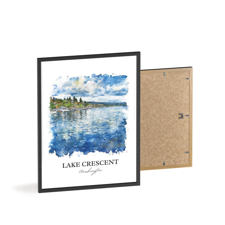Lake Crescent Wall Art, Olympic National Park, Washington Watercolor Art, Lake Crescent Gift, Travel Print, Travel Poster, Housewarming Gift