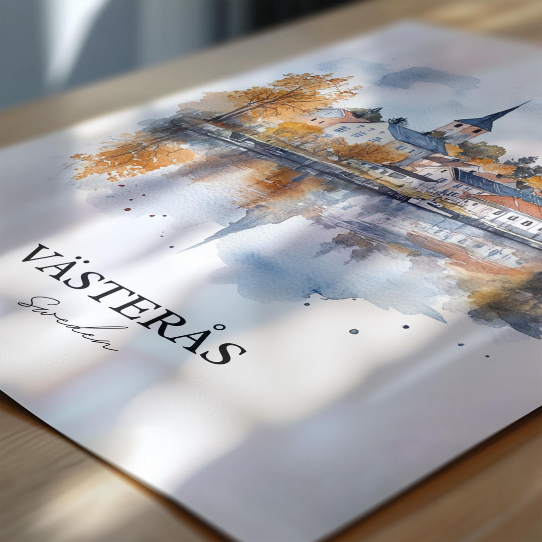 Vasteras Travel Print Wall Art Vasteras Wall Hanging Home Décor Vasteras Gift Art Lovers Sweden Art Lover Gift Vasteras Poster