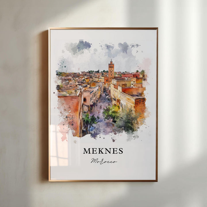 Meknes, Morocco – Watercolor Art Print