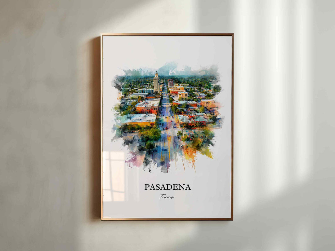 Pasadena, Texas – Watercolor Art Print