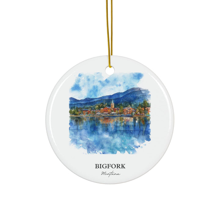 Bigfork Montana Ornament: Unique Bigfork MT Souvenir, Montana Xmas Decor, and Authentic Bigfork MT Gift