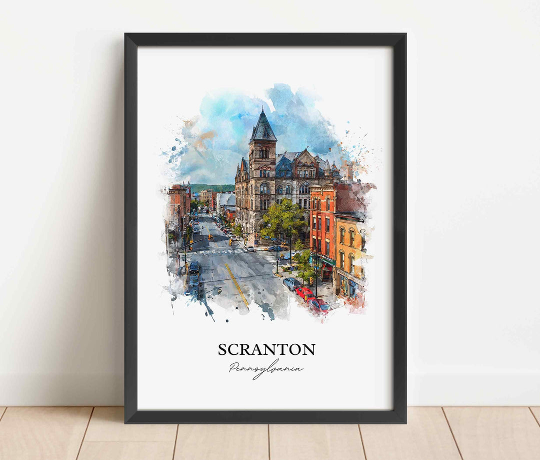 Scranton, Pennsylvania, USA – Watercolor Art Print