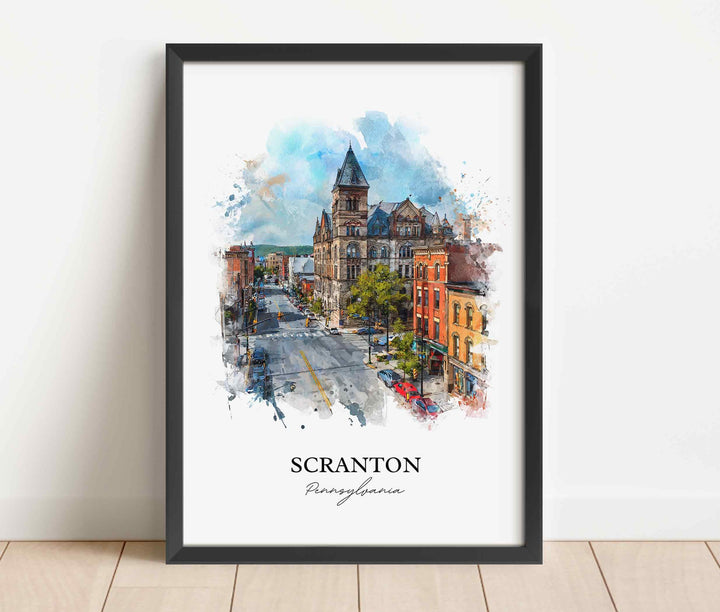 Scranton, Pennsylvania, USA – Watercolor Art Print