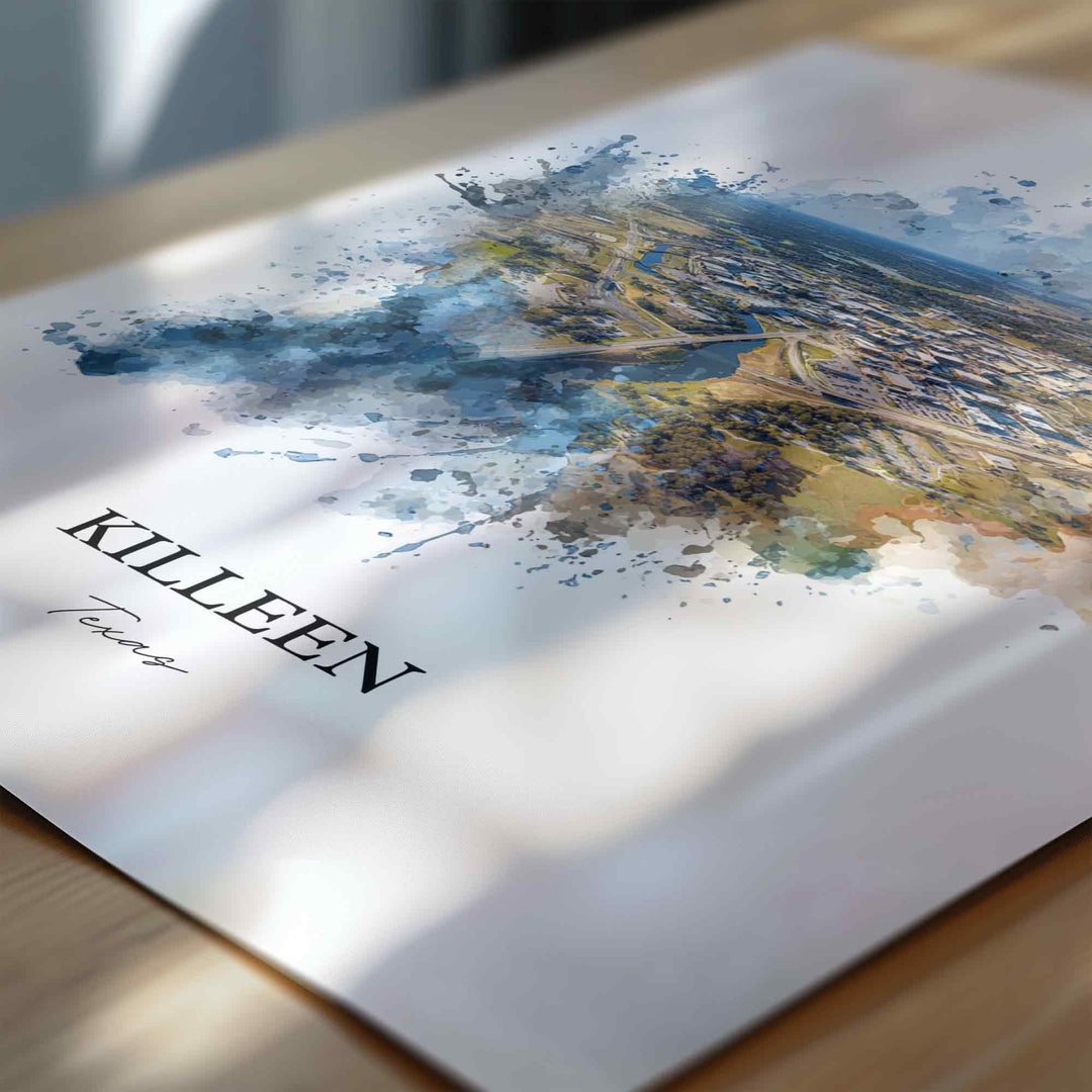 Killeen, Texas – Watercolor Art Print