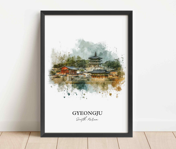 Gyeongju, South Korea – Watercolor Art Print