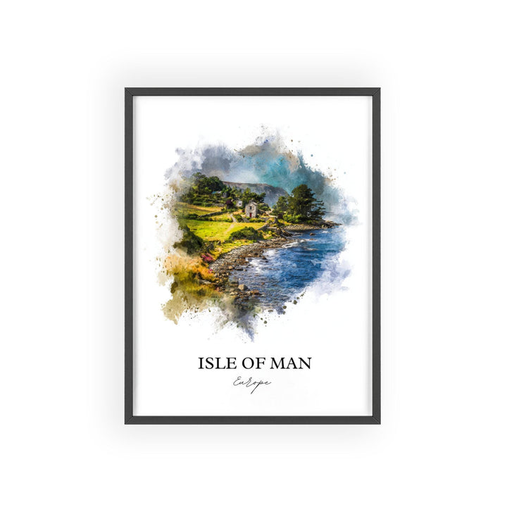 Isle of Man Wall Art, Irish Sea Print, Isle of Man Watercolor Art, Isle of Man Gift, Travel Print, Travel Poster, Housewarming Gift