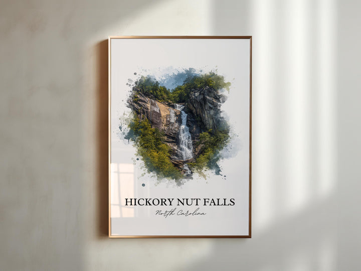 Hickory Nut Falls Wall Art, Chimney Rock Print, North Carolina Art, Hickory Nut Falls Gift, Travel Print, Travel Poster, Housewarming Gift