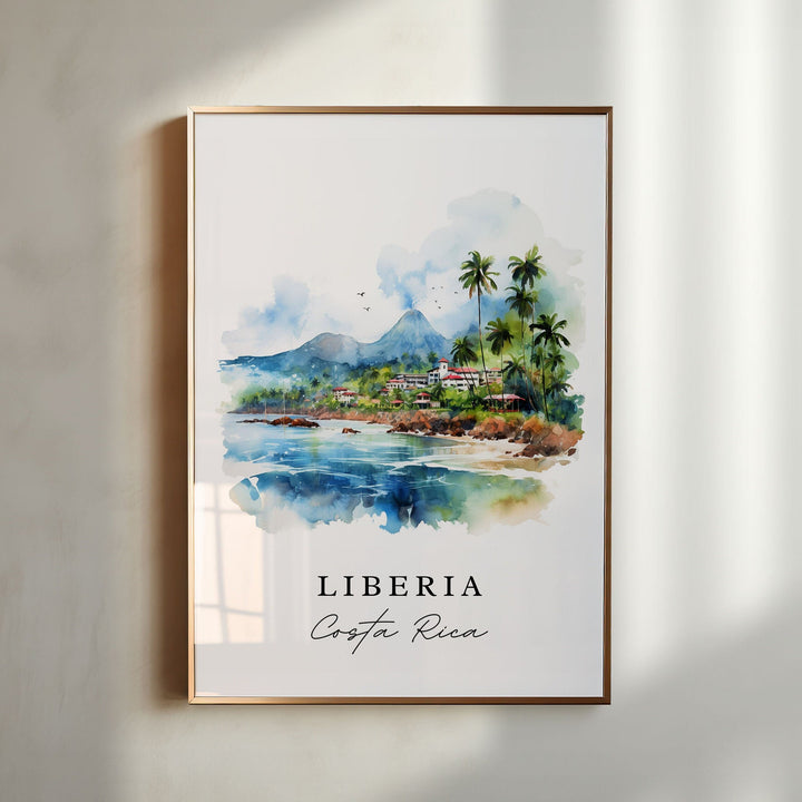 Liberia Costa Rica wall art - Costa Rica, Liberia poster, Liberia Wedding gift, Birthday present, Custom Text, Personalized Gift