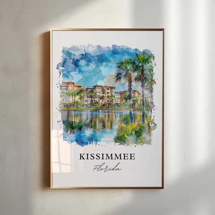 Kissimmee Wall Art, Kissimmee FL Print, Kissimmee Watercolor, Kissimmee Florida Gift,