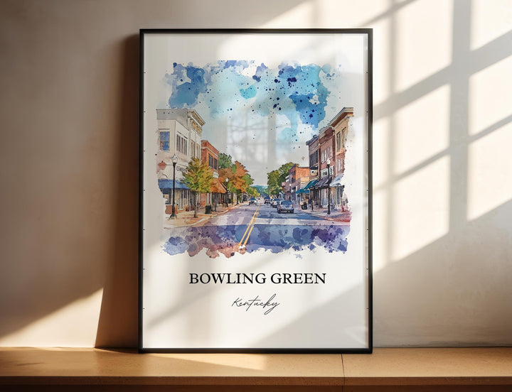 Bowling Green Wall Art, Bowling Green KY Print, Warren County Artwork, Bowling Green KY Gift, Travel Print, Travel Poster, Housewarming Gift