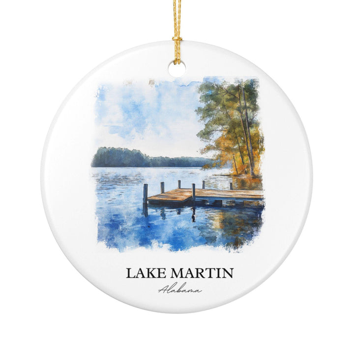 Lake Martin Alabama Ornament: Unique Lake Martin Souvenir, Lake Martin AL Xmas Decor, and Authentic Alabama Gift