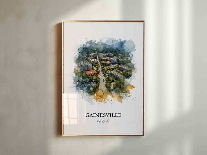 Gainesville, Florida – Watercolor Art Print