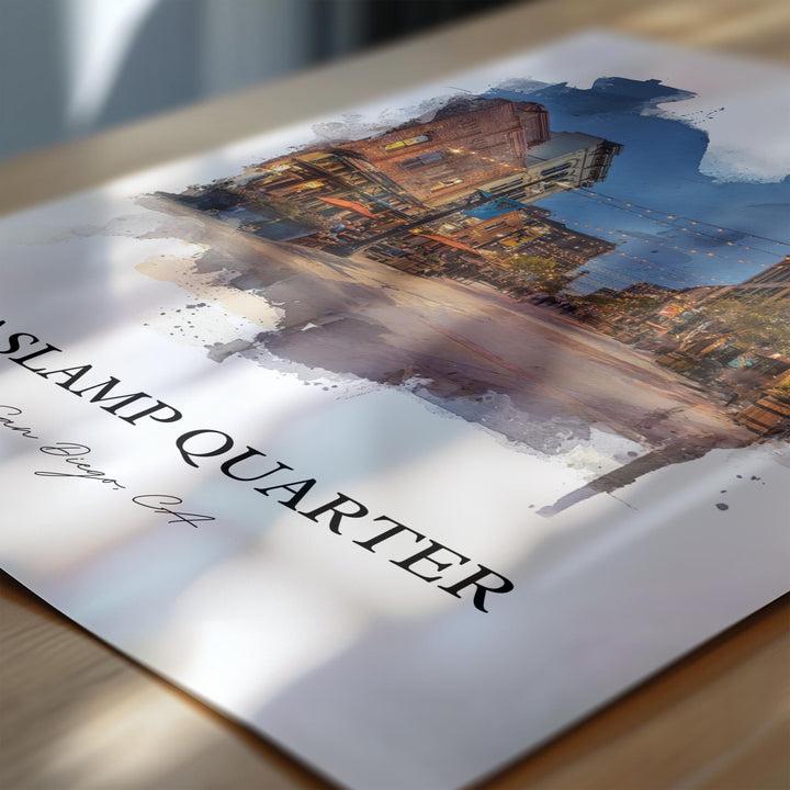 Gaslamp Quarter, San Diego – Watercolor Art Print