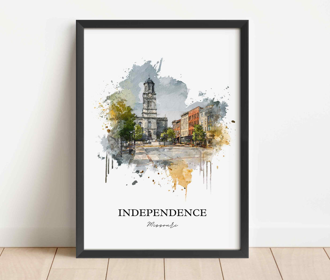 Independence, Missouri Wall Art, Missouri Print, Missouri Watercolor Art, Independence MO Gift, Travel Print, Travel Poster, Housewarming Gift