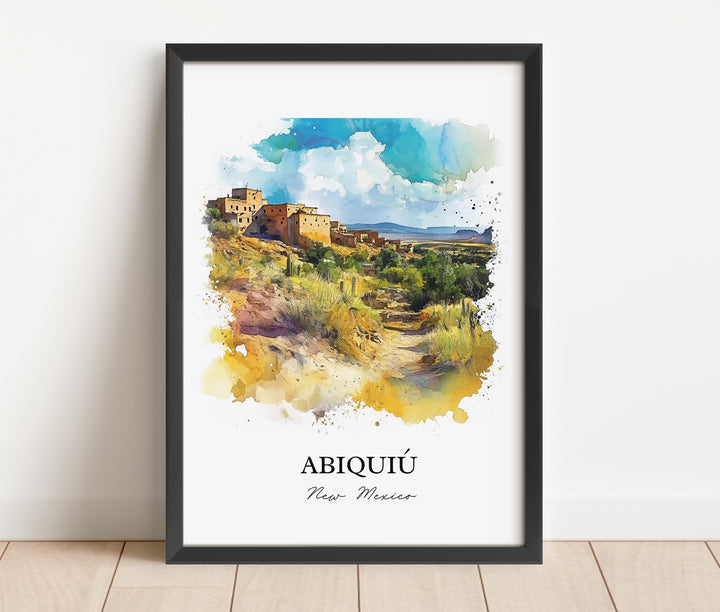 Abiquiú NM Wall Art, Abiquiú Print, New Mexico Watercolor Art, Abiquiú NM Gift, Travel Print, Travel Poster, Housewarming Gift