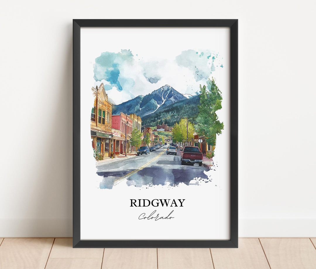 Ridgway, Colorado, USA – Watercolor Art Print