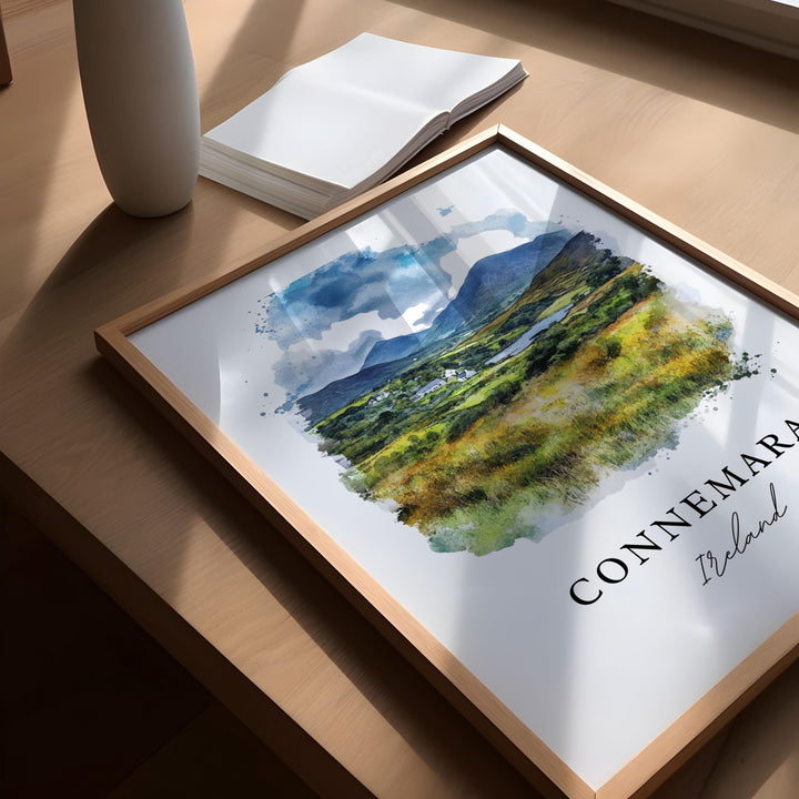 Connemara Ireland Wall Art, Connemara Print, Connemara Watercolor Art, Western Ireland Gift,