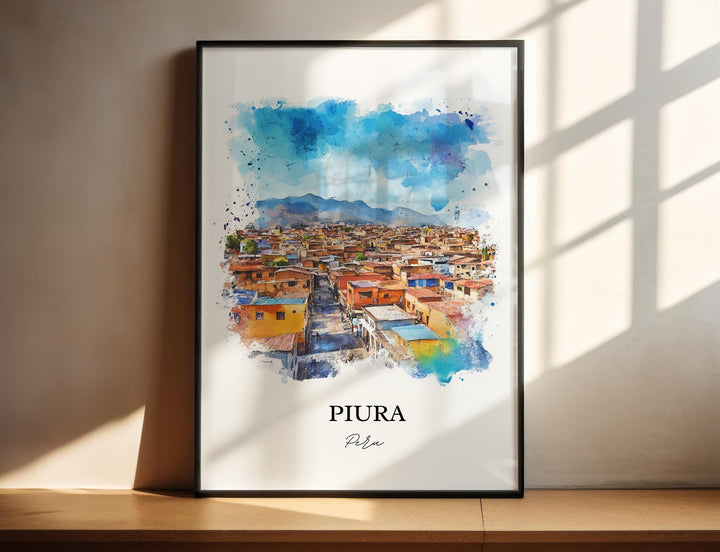 Piura Peru Wall Art, Sechura Desert Print, Peru Watercolor Art, Piura Peru Gift, Travel Print, Travel Poster, Housewarming Gift