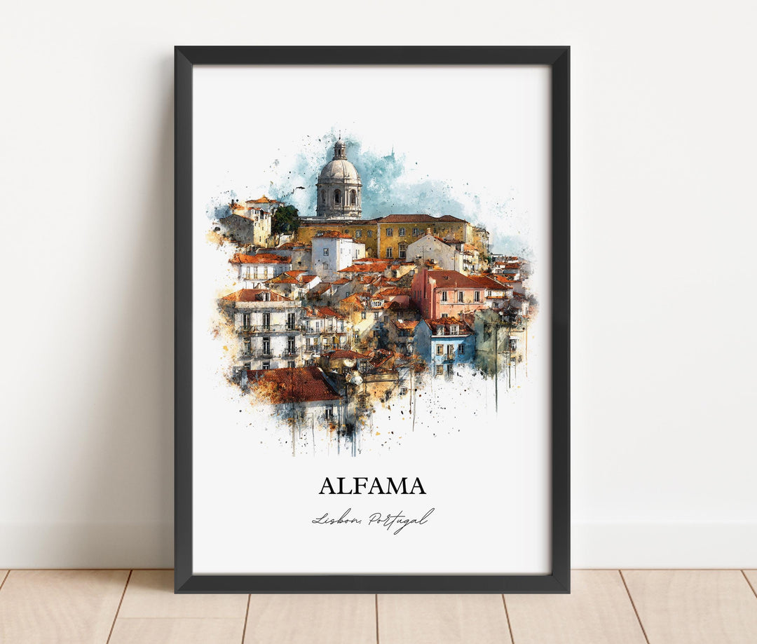 Alfama, Portugal – Watercolor Art Print