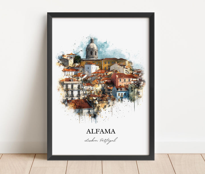 Alfama, Portugal – Watercolor Art Print