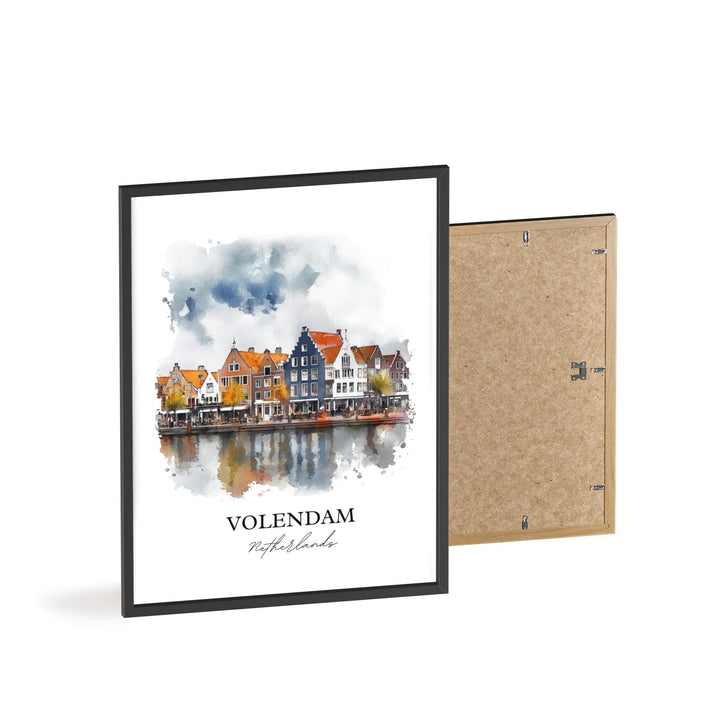 Volendam Wall Art, Dutch Print, Netherlands Watercolor Art, Volendam Gift, Travel Print, Travel Poster, Housewarming Gift