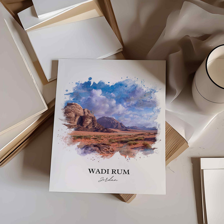 Wadi Rum, Jordan – Watercolor Art Print