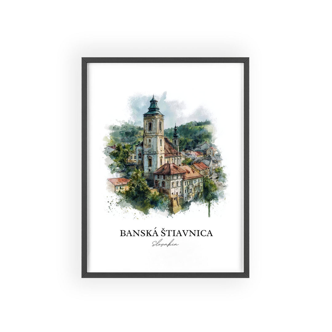 Banská Štiavnica, Slovakia – Watercolor Art Print