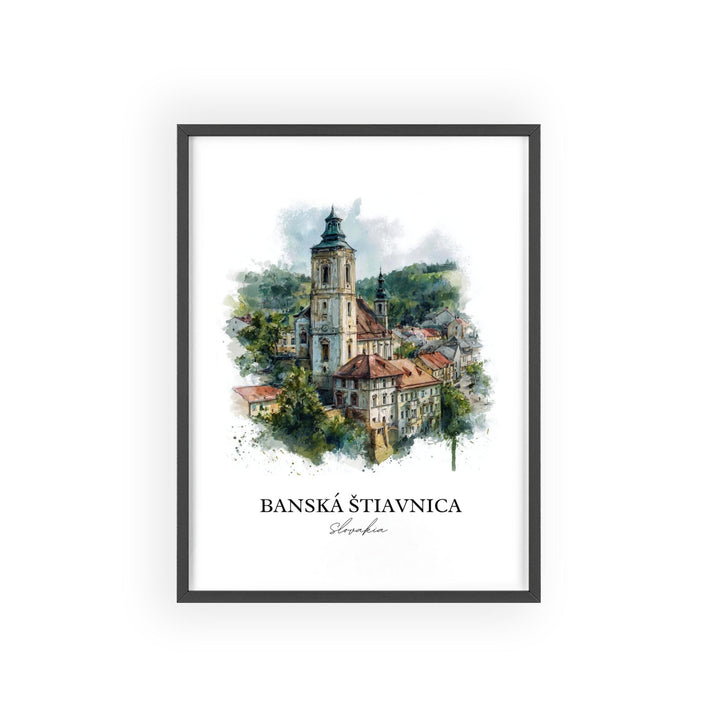 Banská Štiavnica, Slovakia – Watercolor Art Print
