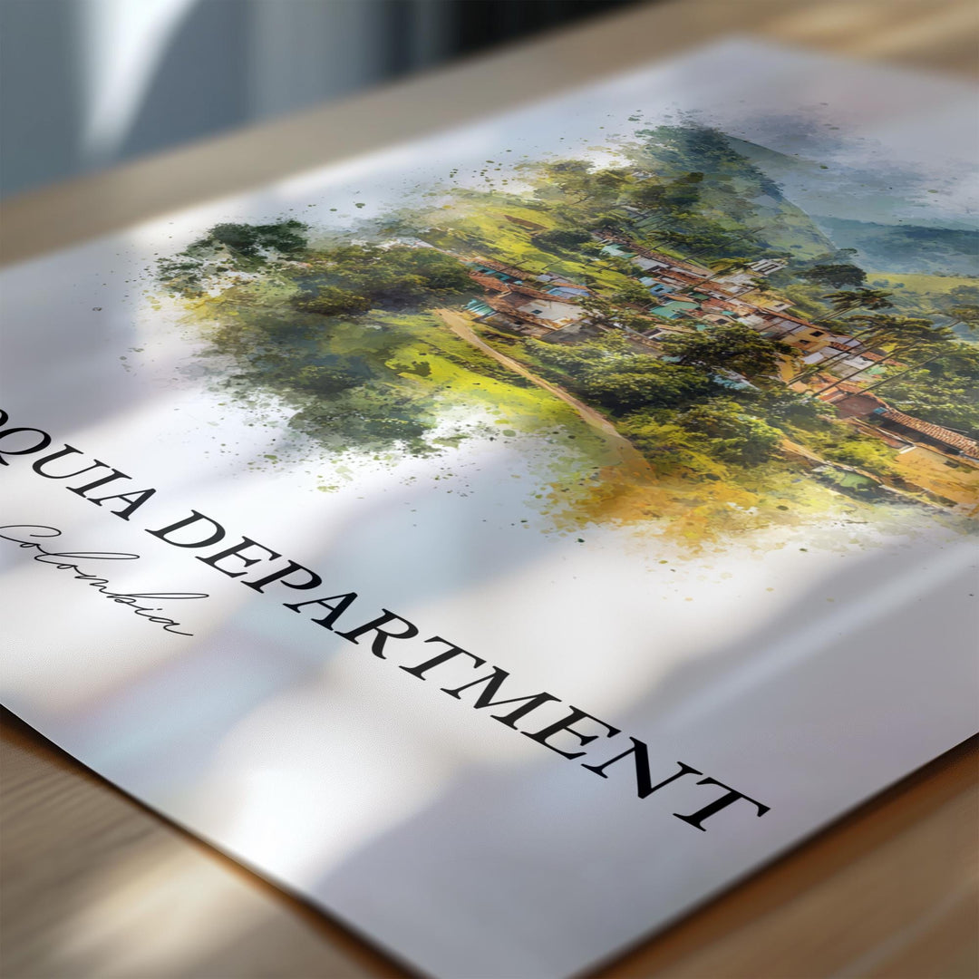 Antioquia Wall Art, Antioquia Colombia Print, Colombia Watercolor Art, Antioquia Dept Gift, Travel Print, Travel Poster, Housewarming Gift