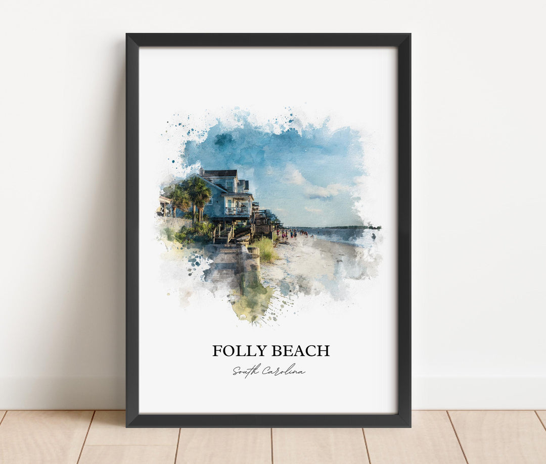 Folly Beach, SC – Watercolor Art Print