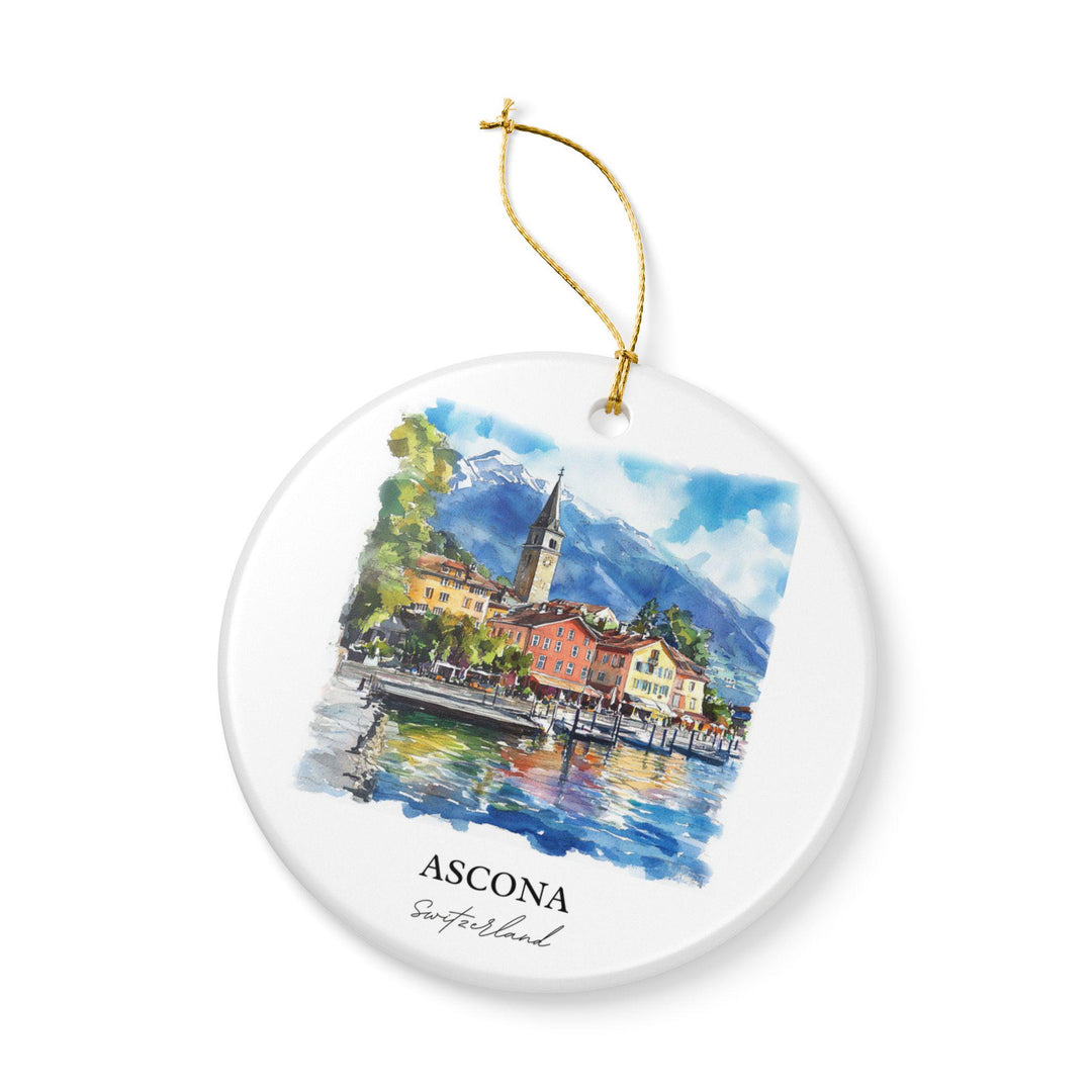 Ascona Switzerland Ornament: Unique Ascona Souvenir, Ascona Xmas Decor, and Authentic Switzerland Gift