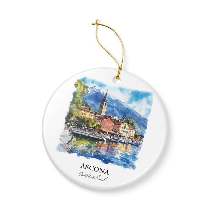 Ascona Switzerland Ornament: Unique Ascona Souvenir, Ascona Xmas Decor, and Authentic Switzerland Gift