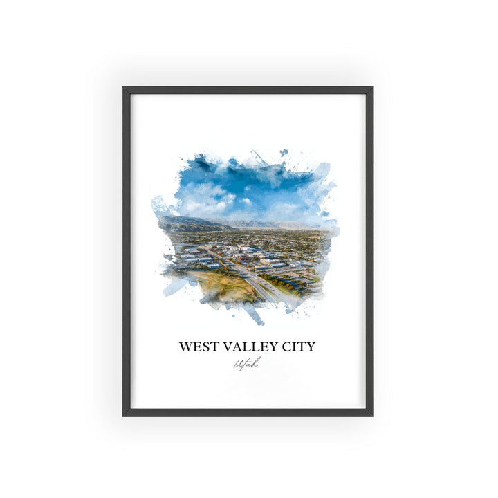 West Valley City, Utah Wall Art, Utah Print, Salt Lake City Watercolor Art, West Valley City Gift, Travel Print, Travel Poster, Housewarming Gift