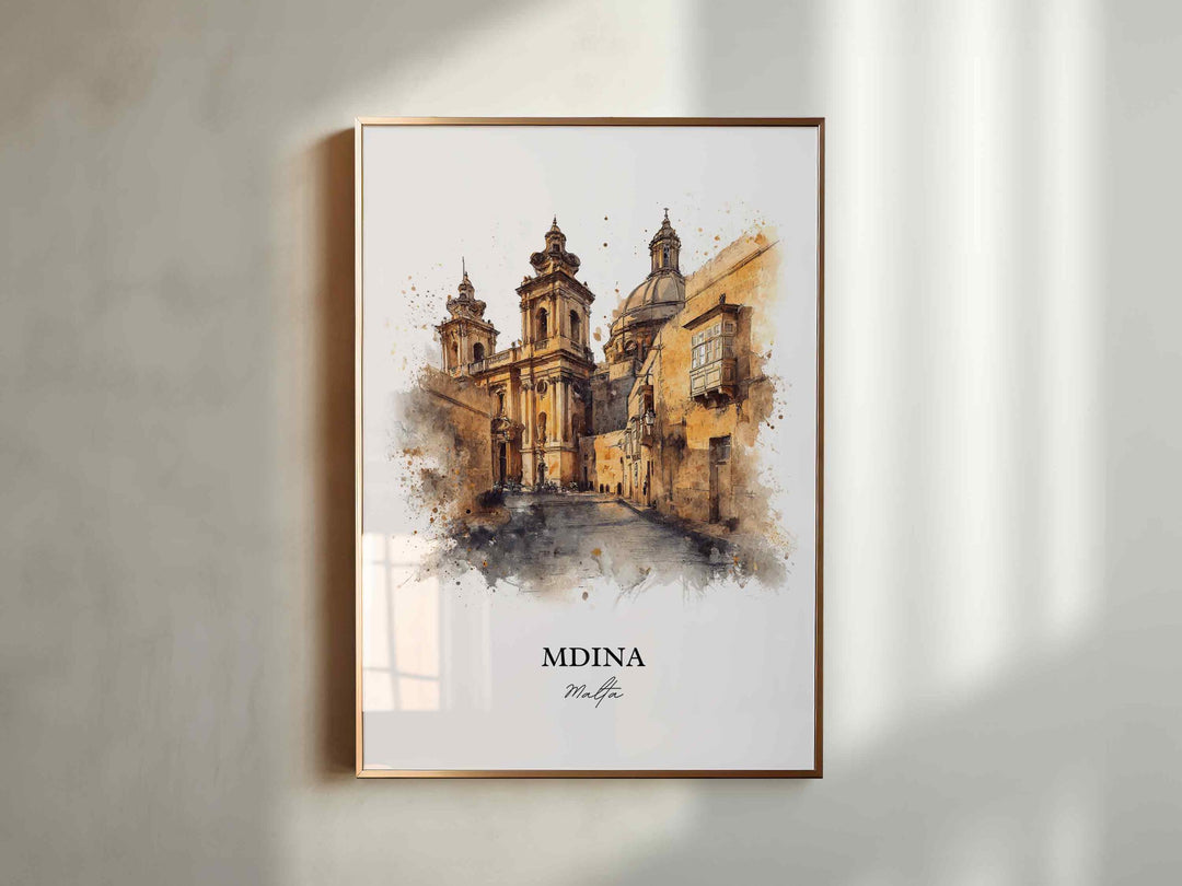 Mdina, Malta – Watercolor Art Print