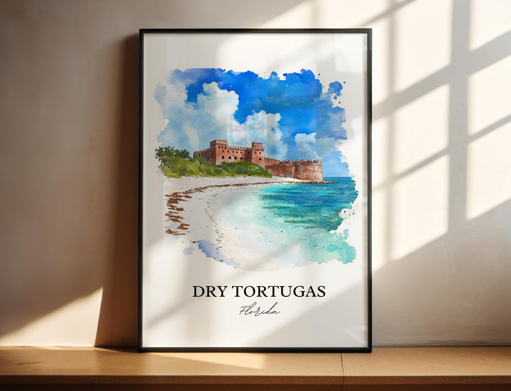 Dry Tortugas, Florida, USA – Watercolor Art Print